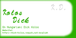 kolos dick business card